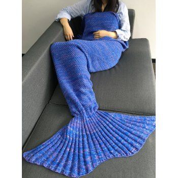 

Comfortable Sleeping Bags Yarn Knitted Mermaid Tail Blanket, Bluish violet