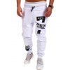Pantalon Jogger Mi-hauteur Imprimé Lettre à Corde - Blanc 3XL