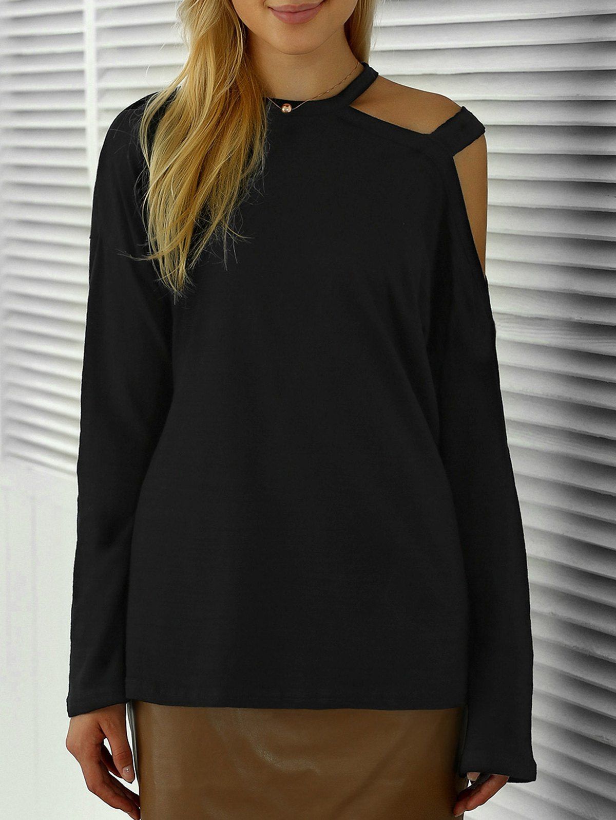 

Full Sleeve Cut Out Tee, Black