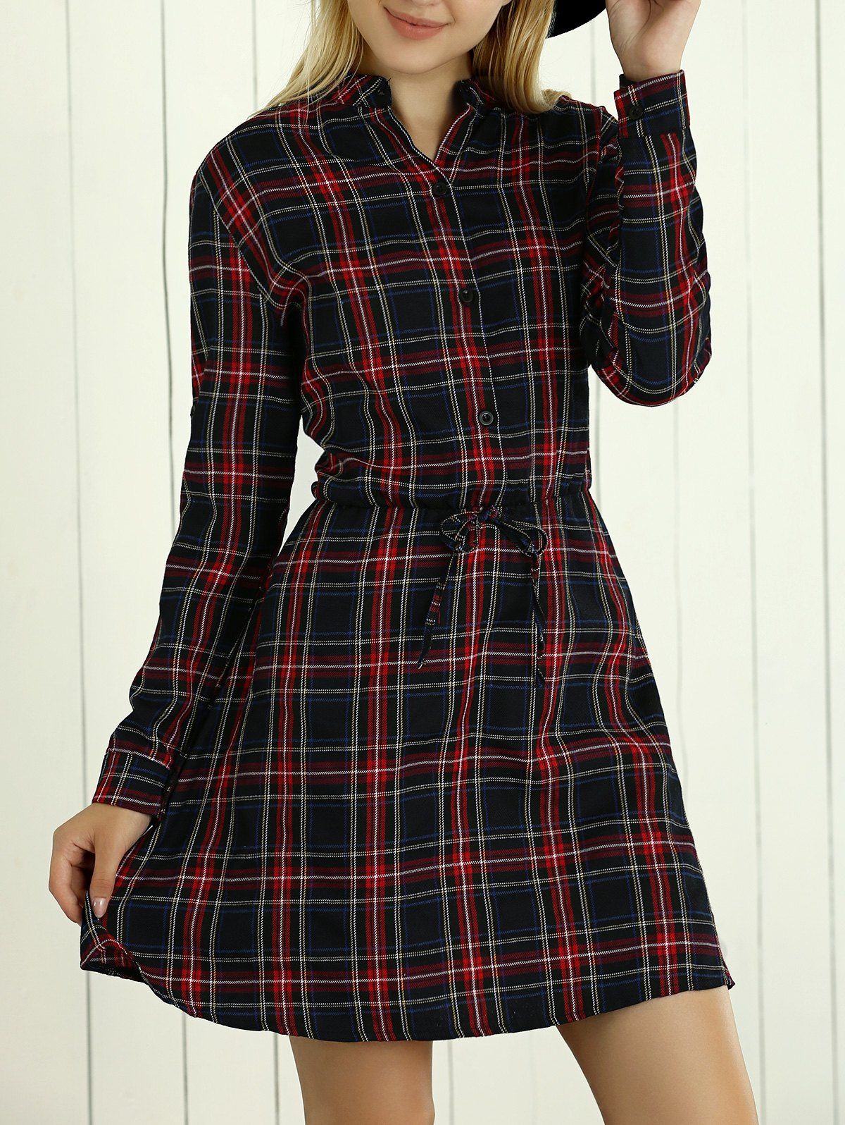 checkered dress red