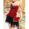 Bowknot Corset et Jupe et T-Back - Rouge 2XL