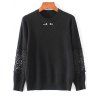 Round Lace Collar Spliced ​​Sweater - Noir ONE SIZE