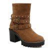 Bottes Double Boucle Suede Strass - Brun 39