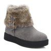 Bottes plateforme en fausse fourrure Suede cheville - Gris 37