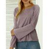 Encolure bateau Flare manches T-shirt - Violet clair S