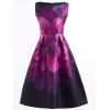 Vintage manches Tie Dye Dress For Women - Pourpre L