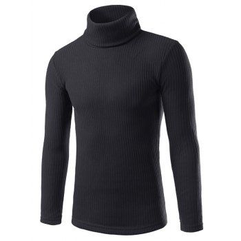 2018 Stylish Turtleneck Multi-button Long Sleeves Wool Blend Sweater ...