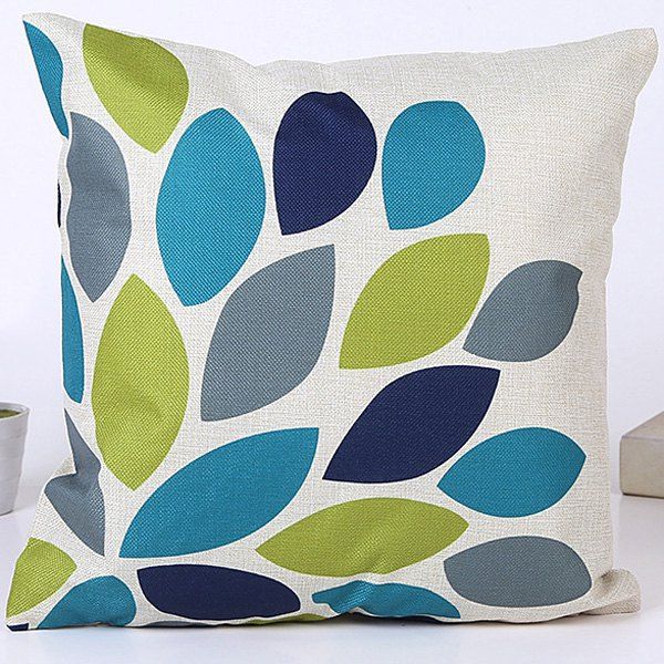 

Hot Sale Waterdrop Leaves Pattern Cushion Pillow Case, Beige