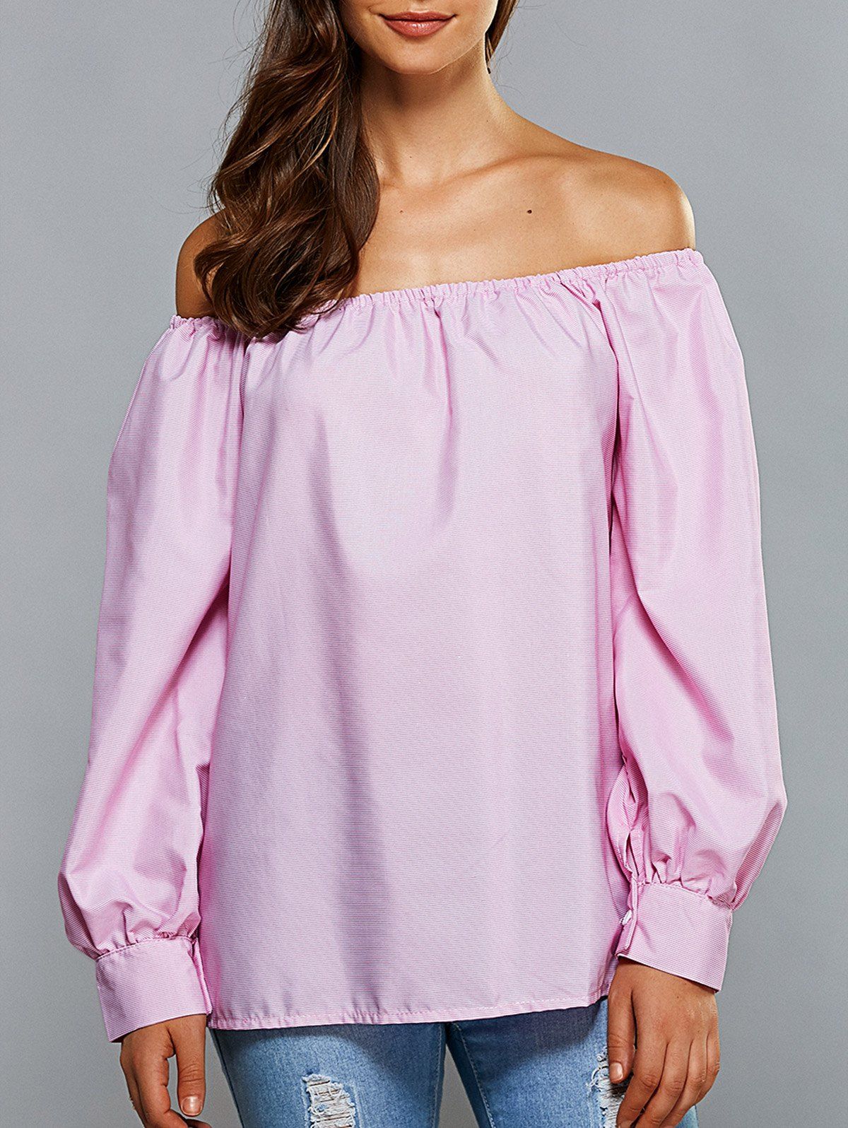 

Loose Striped Blouse, Pink