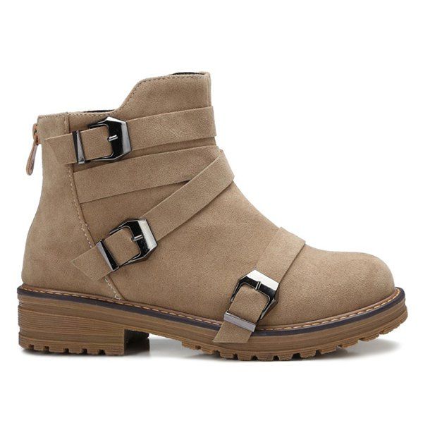 ankle boot with buckle strap