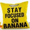 Restez concentré sur Banana Lettre Motif Coussin Taie - Jaune 