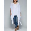 Plus Size Lace Splicing Handckerchief Blouse - Blanc ONE SIZE