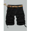 Longueur genou poche Rivet zippées Cargo Shorts - Noir 36