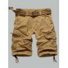 Longueur genou poche Rivet zippées Cargo Shorts - Terreux 36