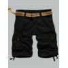 Muti-Pocket Zipper Fly Rivet embellies Cargo Shorts - Noir 38