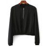Tenez-Neck Floral brodé Zipper Sweatshirt - Noir M