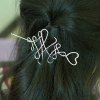 Knot Coeur chinois Accessoire cheveux - Argent 