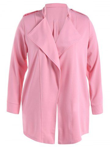 Manteau Tombant avec Col Montant et Épaulette 