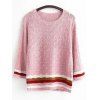 Col rond manches longues Pull rayé Jacquard - Rose ONE SIZE