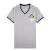 V-Neck Short Sleeve Alluring Girl Print T-Shirt - GRAY 3XL
