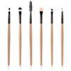 Cosmetic 6 Pcs Nylon Maquillage des Yeux Pinceaux - Champagne Or 