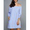 Robe tunique à rayures décontractées - Bleu clair S