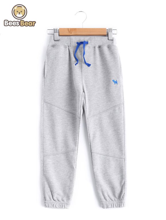 Boy 's taille coulissée Pocket design Sweatpants - Gris CHILD-4