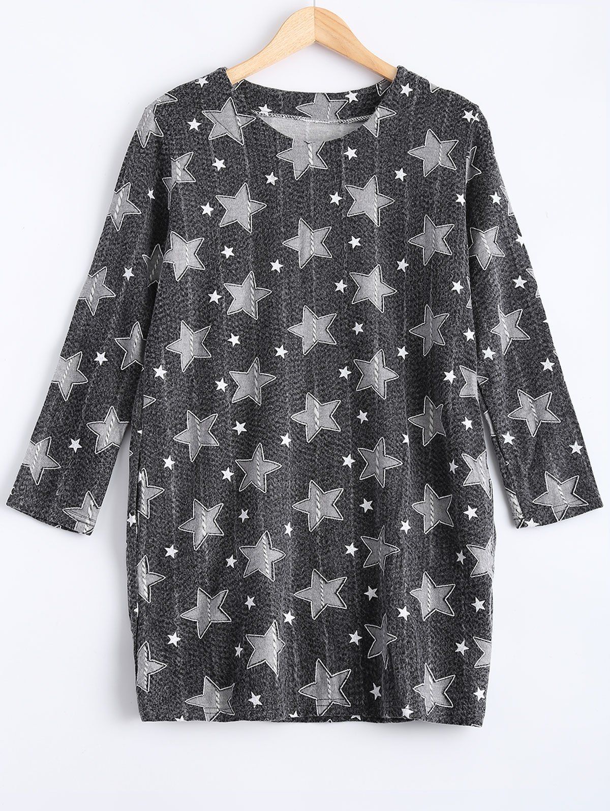 

Long Sleeve Star Dress, Gray
