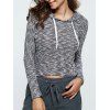 Manches longues Heathered Drawstring Hoodie - Noir M