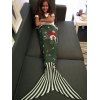 Super Soft Christmas style Knitting Mermaid Tail Blanket - vert foncé M