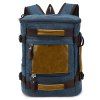 Color Block Splicing Zippers Backpack - Bleu profond 