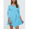 Sleeve Mini robe longue asymétrique - Azur XL
