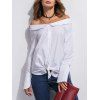 Off The Shoulder boutonné Slit Blouse - Blanc S