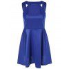 Robe Evasée Ajustée Sans Manches Sans Dos - Bleu 2XL