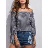 Off The Shoulder Plaid Blouse - Carré S