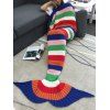 Confortable 100% acrylique Knitting Colorful Striped Mermaid Tail design Blanket - coloré 