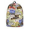 Lettre Imprimer Zip Canvas Backpack - multicolore 