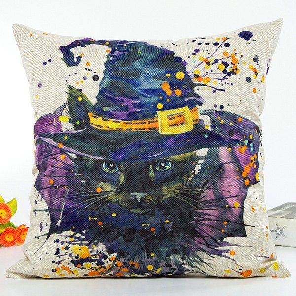 halloween cat pillow