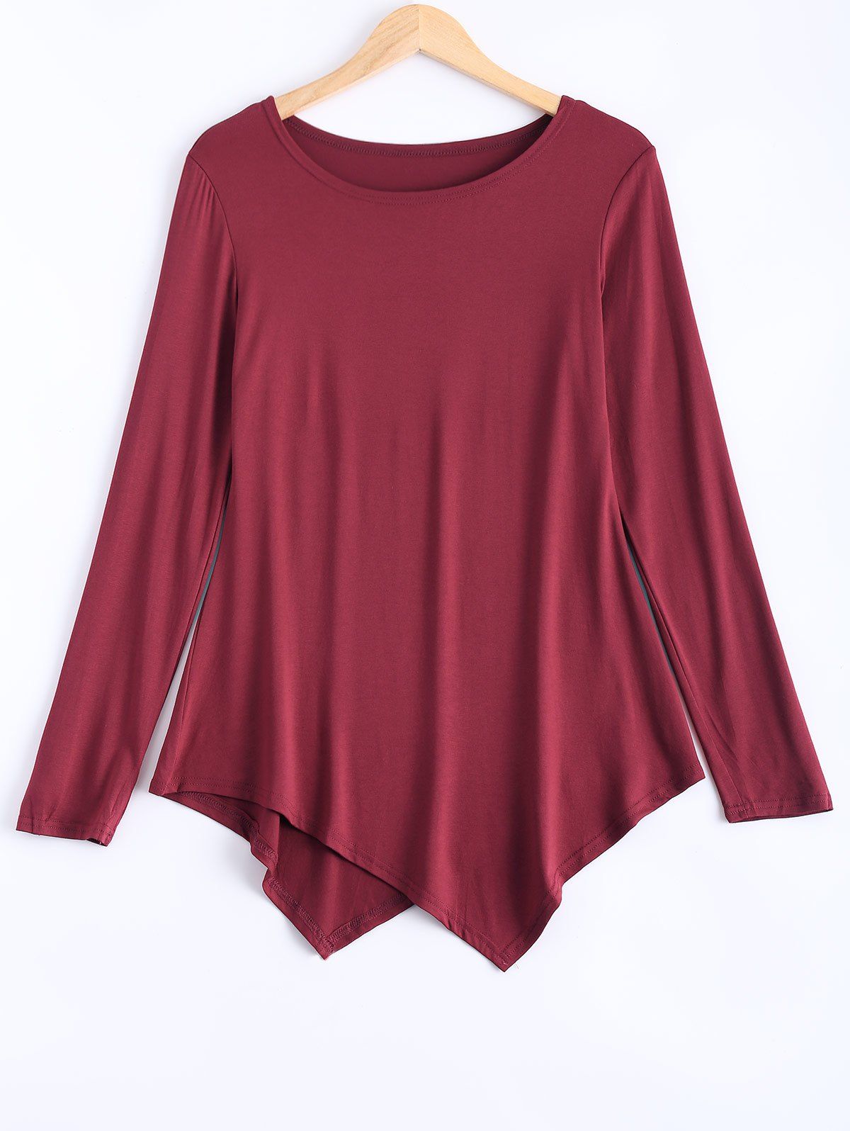 

Asymmetrical Tunic T-Shirt, Wine red