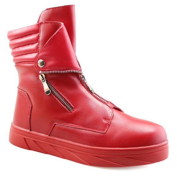 Broder snap Double Zipper Souliers - Rouge 41