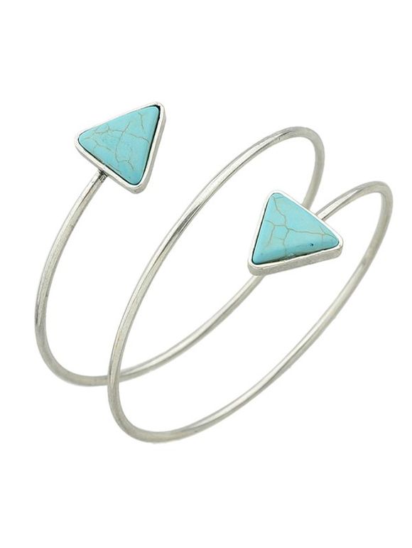 Chain Faux Turquoise Triangle Arm - Argent 