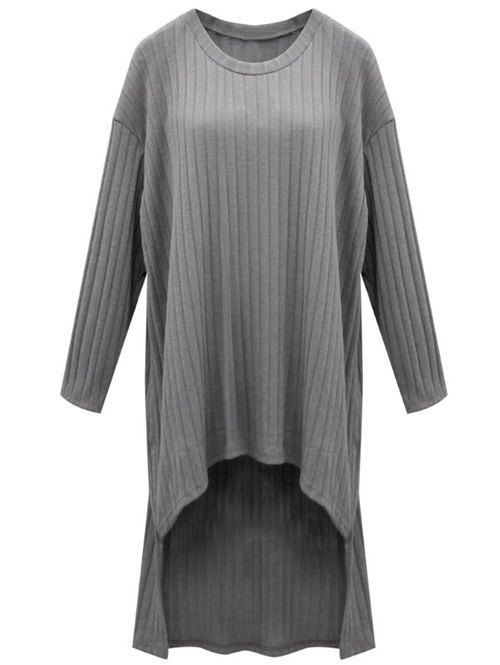 

Bat Sleeve Asymmetrical Plus Size Dress, Gray