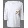 Poche avant imprimé léopard Patchwork T-shirt - Blanc S