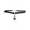Faux Leather Round Blood Halloween Choker - BLACK 