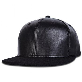 2018 Autumn Felt Brim PU Snapback Hat BLACK In Hats Online 