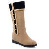 Bouton Bottes Suede Invisible Wedge mi-mollet - Abricot 38