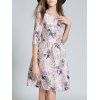 Demi-manches imprimé floral Robe évasée - multicolore 2XL
