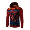 Geometric Sweatshirt à capuche Cartoon - Rouge vineux L