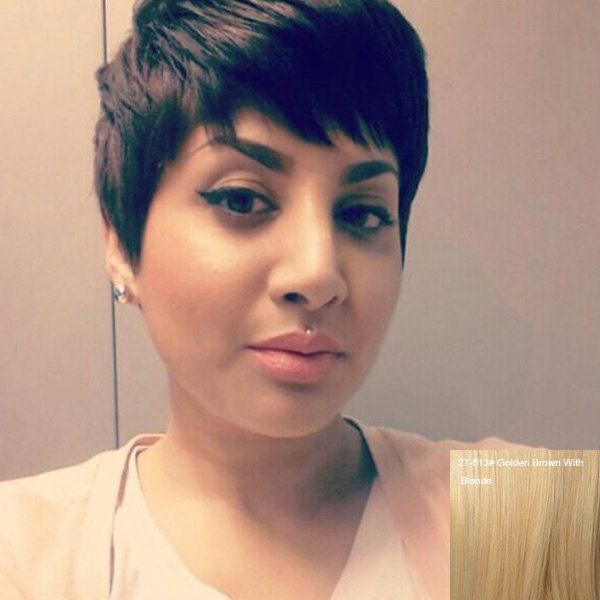 41 Off 2019 Pixie Cut Short Straight Full Bang Real Natural Hair