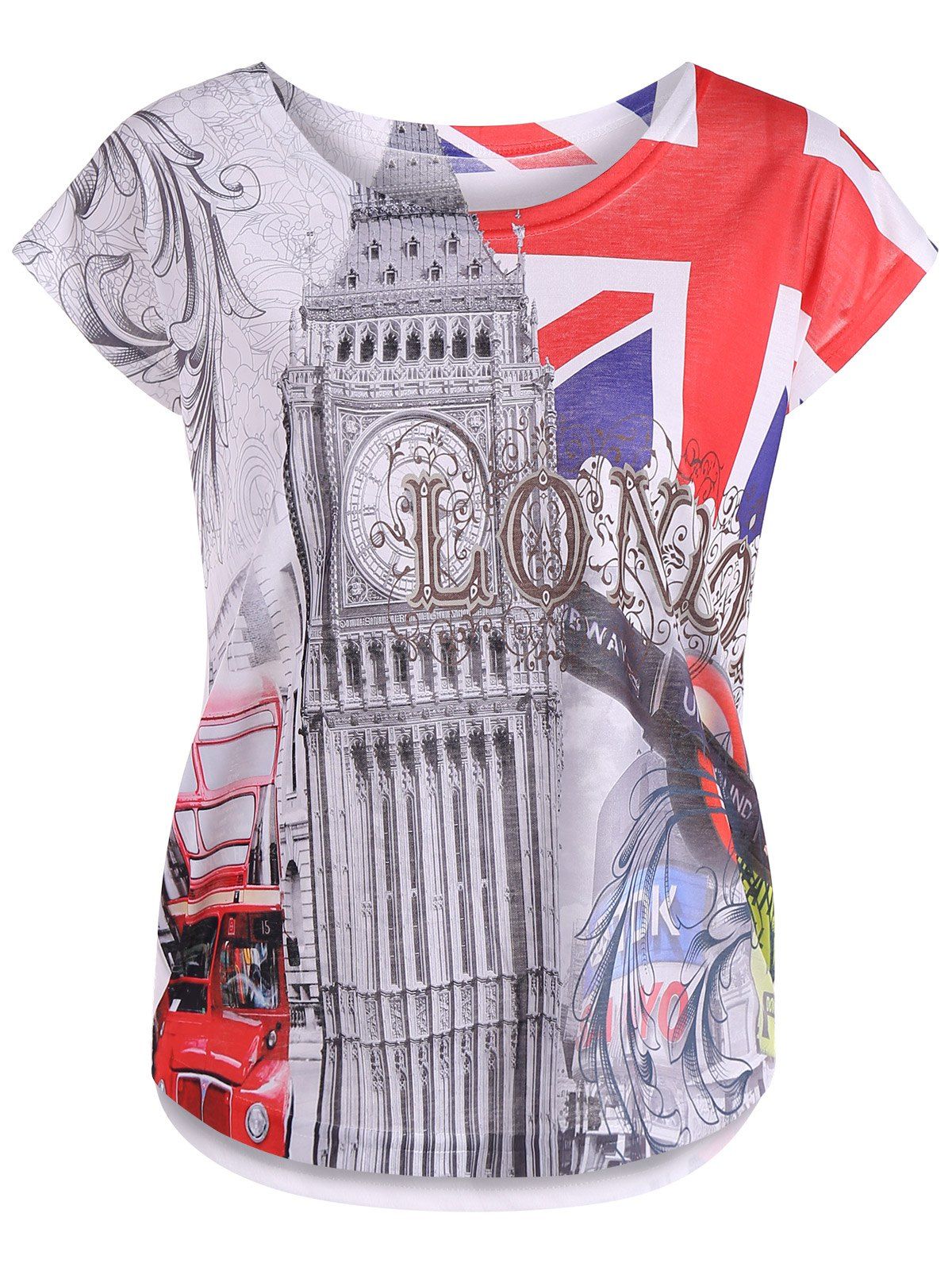 

Scoop Neck Printed Tee, Colormix